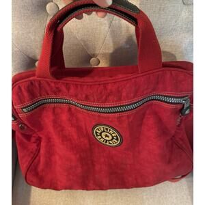 Kipling Large Duffle Red Luggage Travel Gym School 90's Vintage Y2K